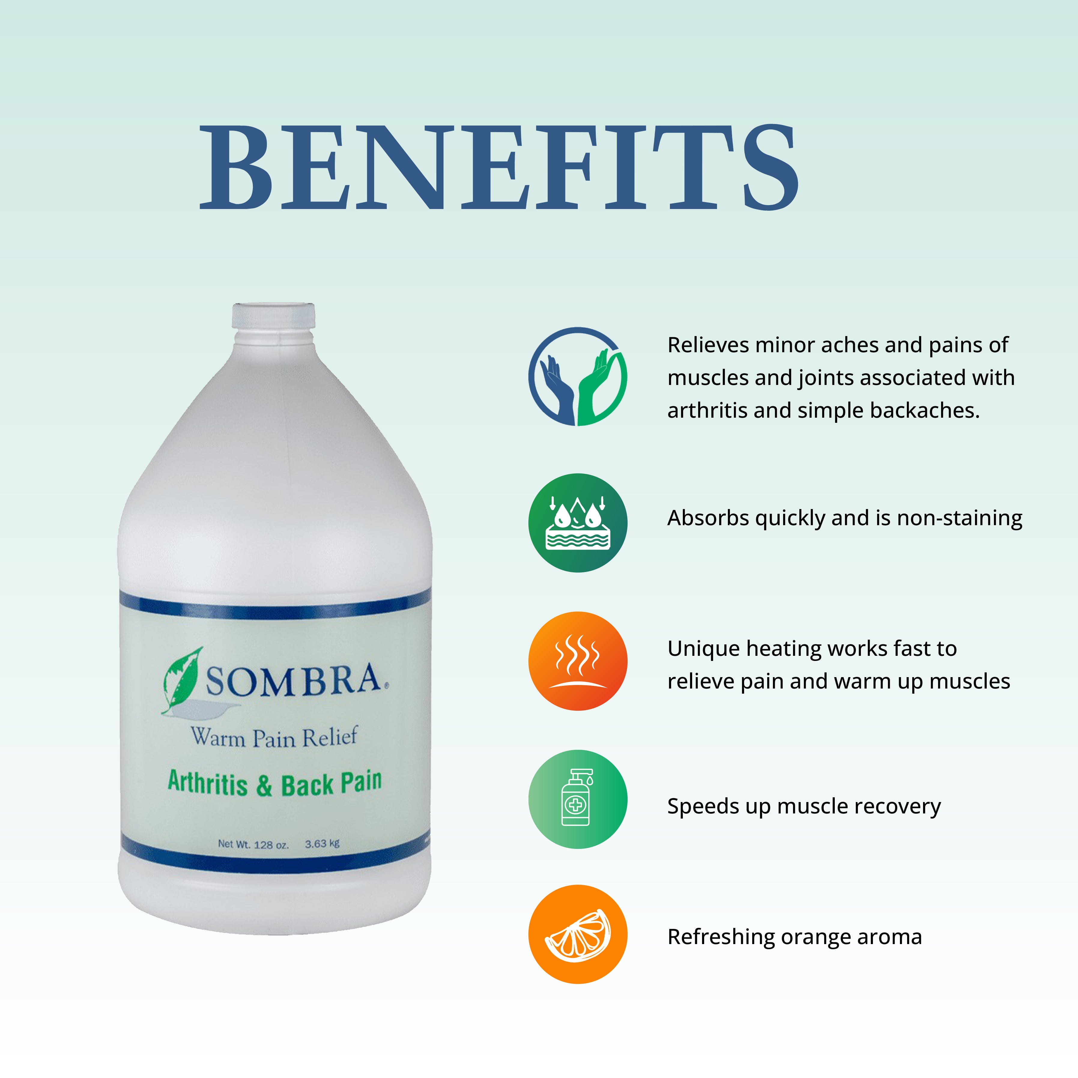 Sombra Warm Pain Relief (Arthritis & Back Pain) 128oz