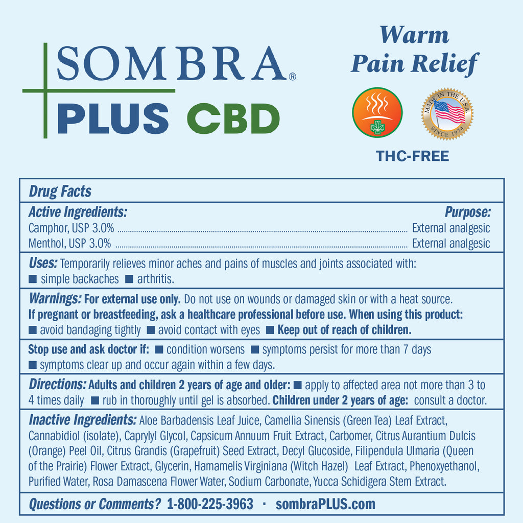 Sombra® PLUS CBD Warm Pain Relief 4oz